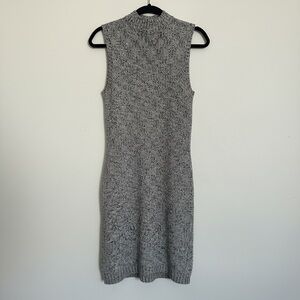 Heather Navy  and White Knit Midi Dress